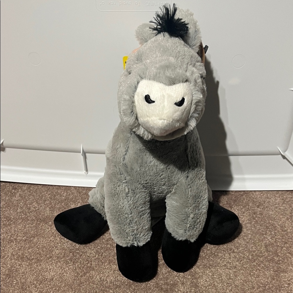 Gray and Black Plush Donkey Toy
